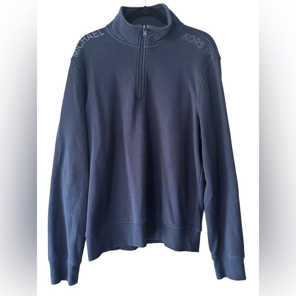 Michael Kors 81 Navy 1/2 Zip-Up Pull-Over Sweater